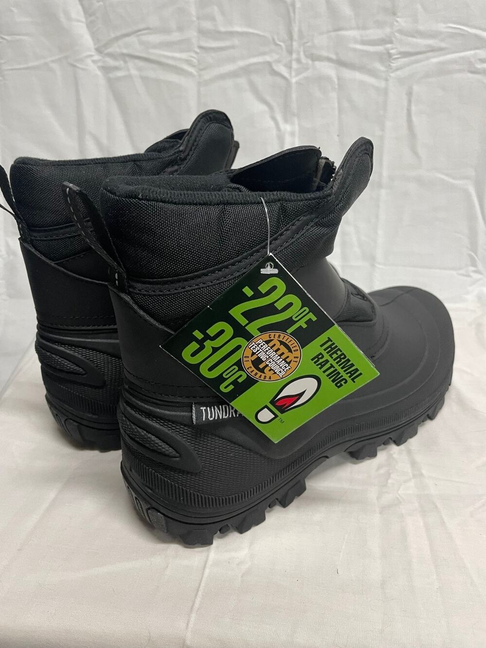 Tundra Boots Men's 8 Black Mitch Winter Lined Rated -22 degrees F New In Box